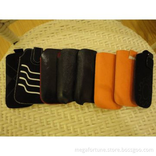 Push-pull leather pouch for smartphone, optional colors and customized logos are welcome